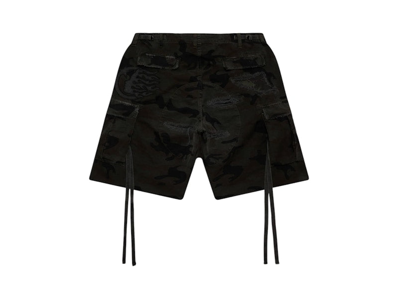 Hellstar Distressed Cargo Shorts Black