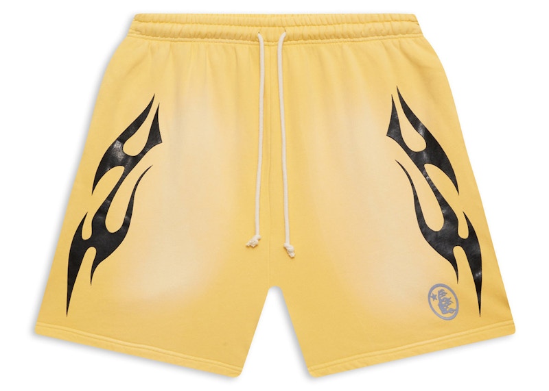 Hellstar Flame Shorts Yellow