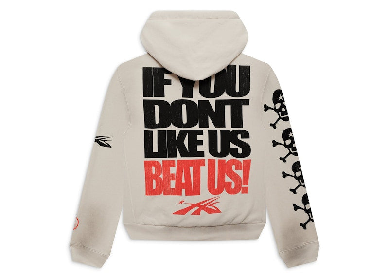 Hellstar If You Dont Like Us Beat Us Hoodie White