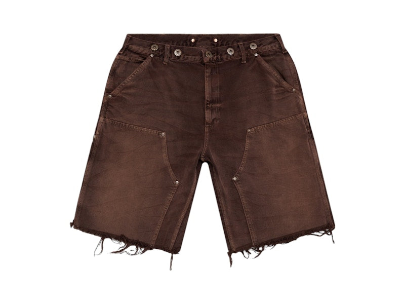 Hellstar Studded Denim Shorts Brown