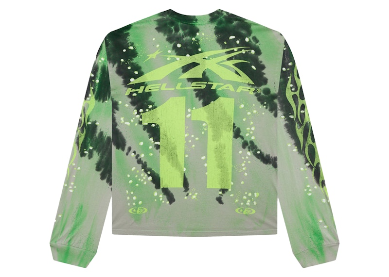 Hellstar Tye-Dye Moto Longsleeve Green