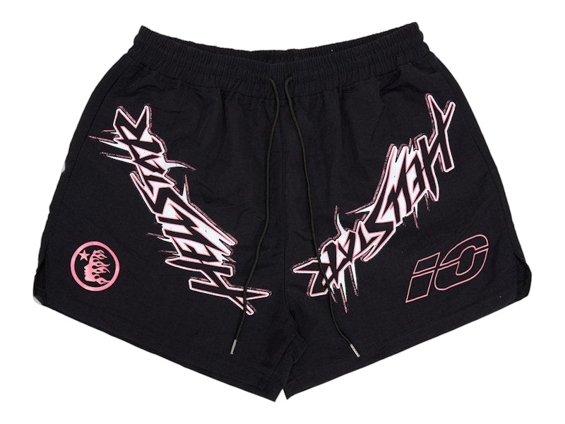 Hellstar Waxed Nylon Athletic Shorts Black