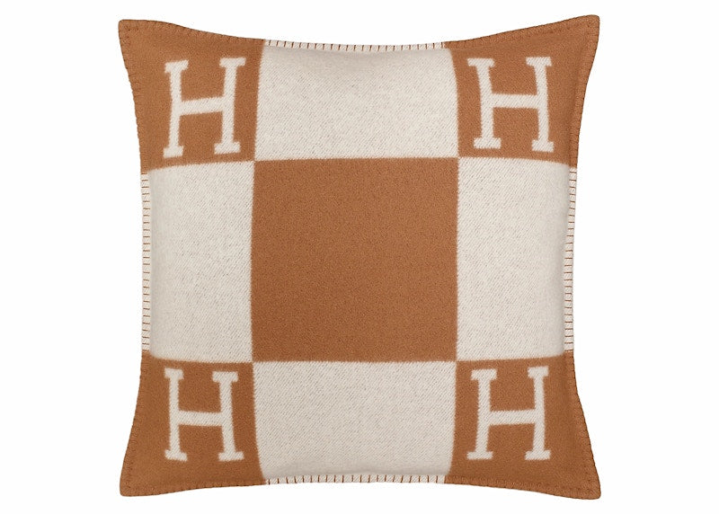 Hermes Avalon Pillow Large Model Ecru/Camel