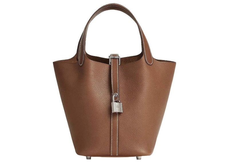Hermes Bag Picotin 18 Lock Clemence Leather Gold