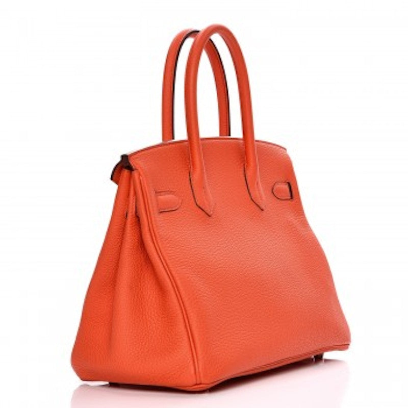 Hermes Birkin Taurillon Clemence 30 Orange Poppy