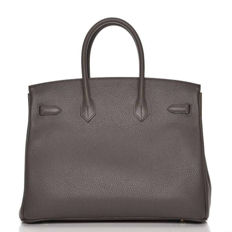 Hermes Birkin Taurillon Clemence 35 Etain