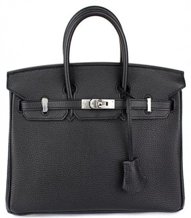 Hermes Birkin Togo 25 Silver-tone Noir