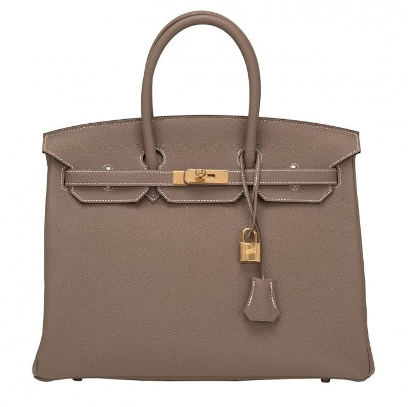 Hermes Birkin Togo Gold Plated 35 Etoupe