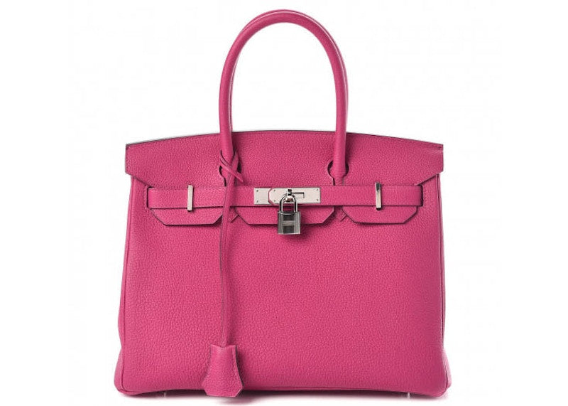 Hermes Birkin Togo Palladium 30 Rose Pourpre