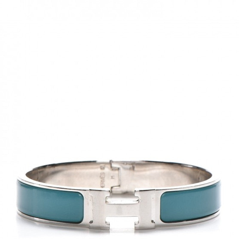 Hermes Bracelet Narrow Clic Clac H Enamel PM Petrole