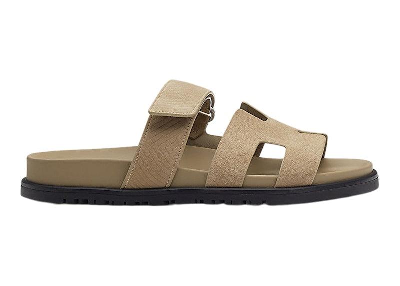 Hermes Chypre Sandal Beige Sable Suede Goatskin (Women's)