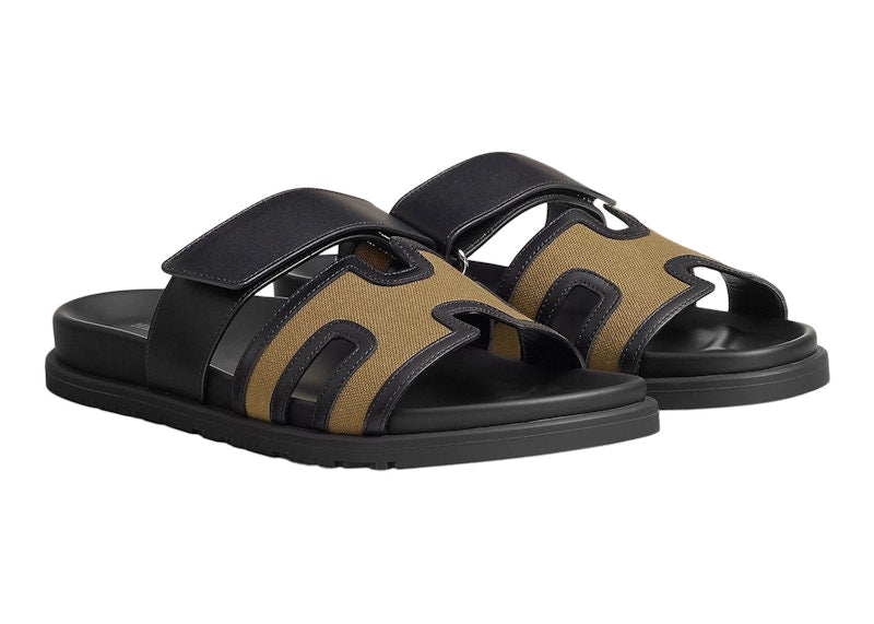 Hermes Chypre Sandal Kaki Nior Canvas (M)