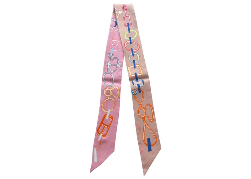 Hermes Do Re Boucles Twilly Rose Poudre/Bleu/Multicolore