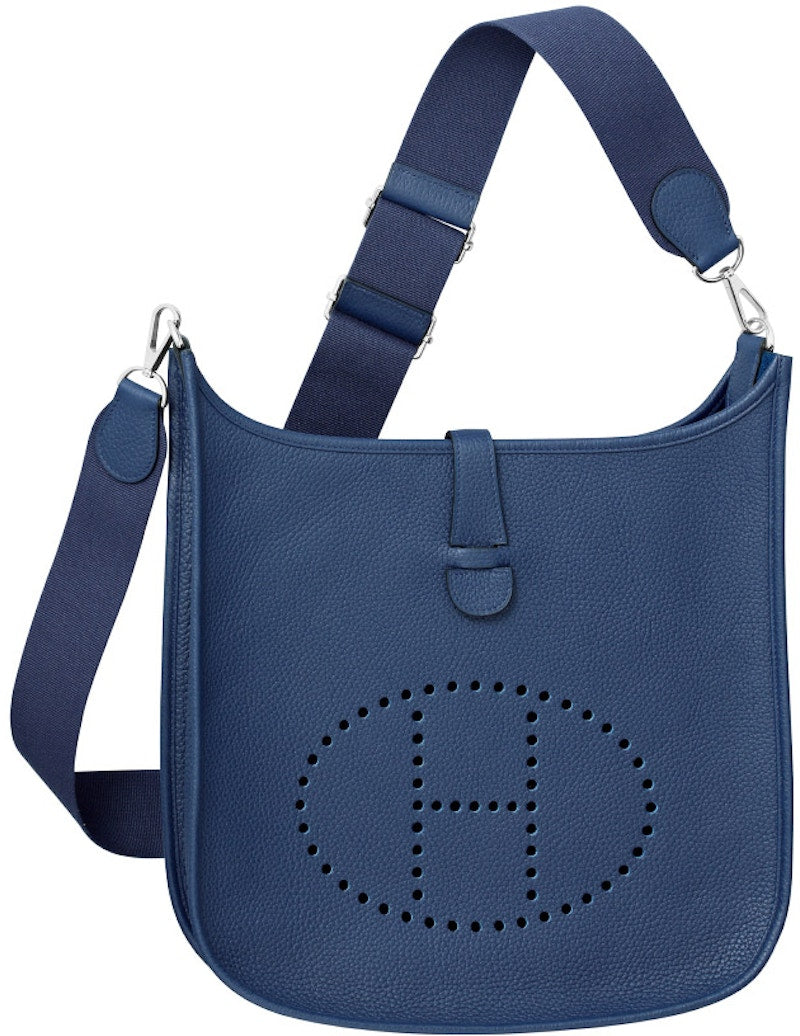 Hermes Evelyne III Taurillon Clemence PM Bleu Saphir