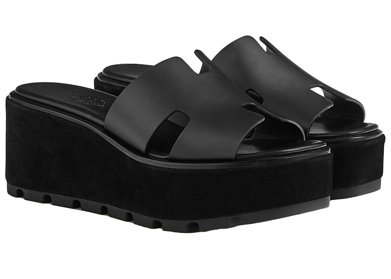 Hermes Eze 30 Sandal Noir Leather