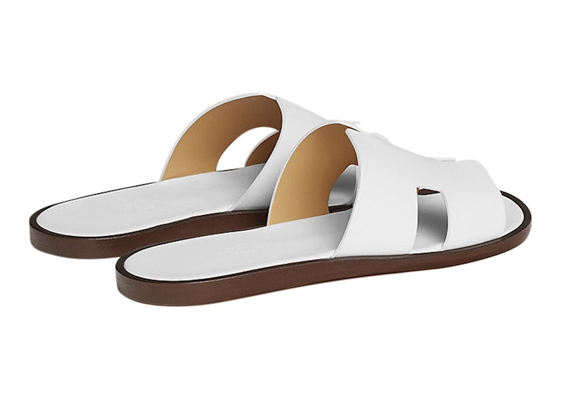 Hermes Izmir Sandal Blanc Smooth Calfskin Leather