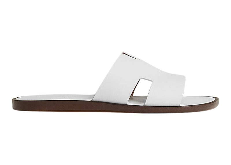 Hermes Izmir Sandal Blanc Smooth Calfskin Leather