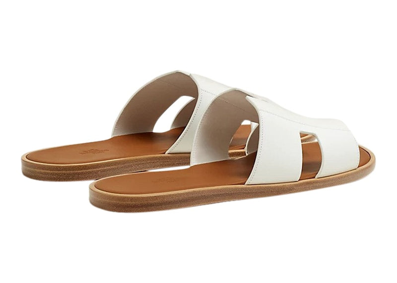 Hermes Izmir Sandal Blanc Naturel Epsom Mosaique Calfskin Leather