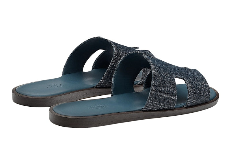 Hermes Izmir Sandal Bleu Brut Denim Calfskin Leather