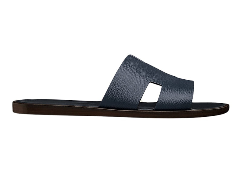 Hermes Izmir Sandal Marine Brown Epsom Leather