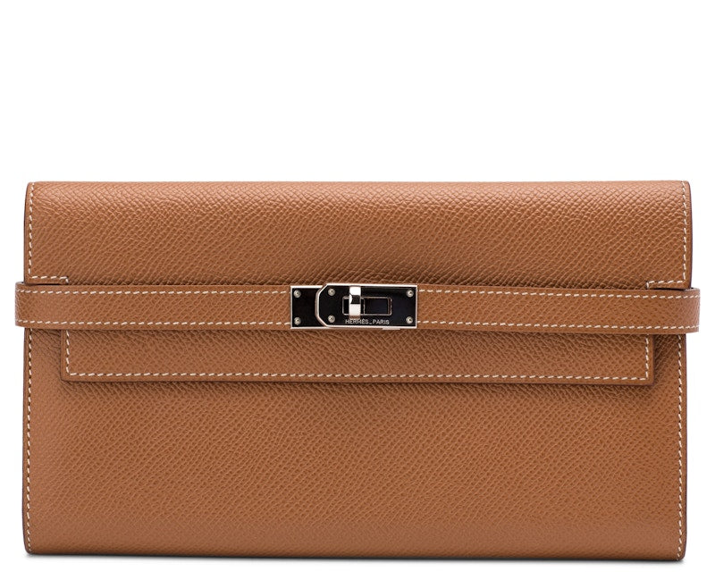 Hermes Kelly Classic Wallet Epsom Gold