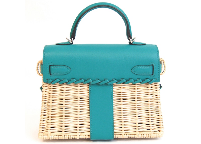 Hermes Kelly Picnic Swift Wicker 20 Green