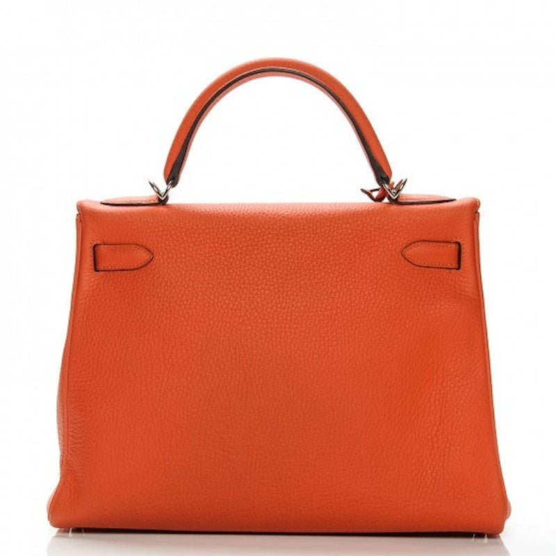 Hermes Kelly Retourne Taurillon Clemence 32 Feu