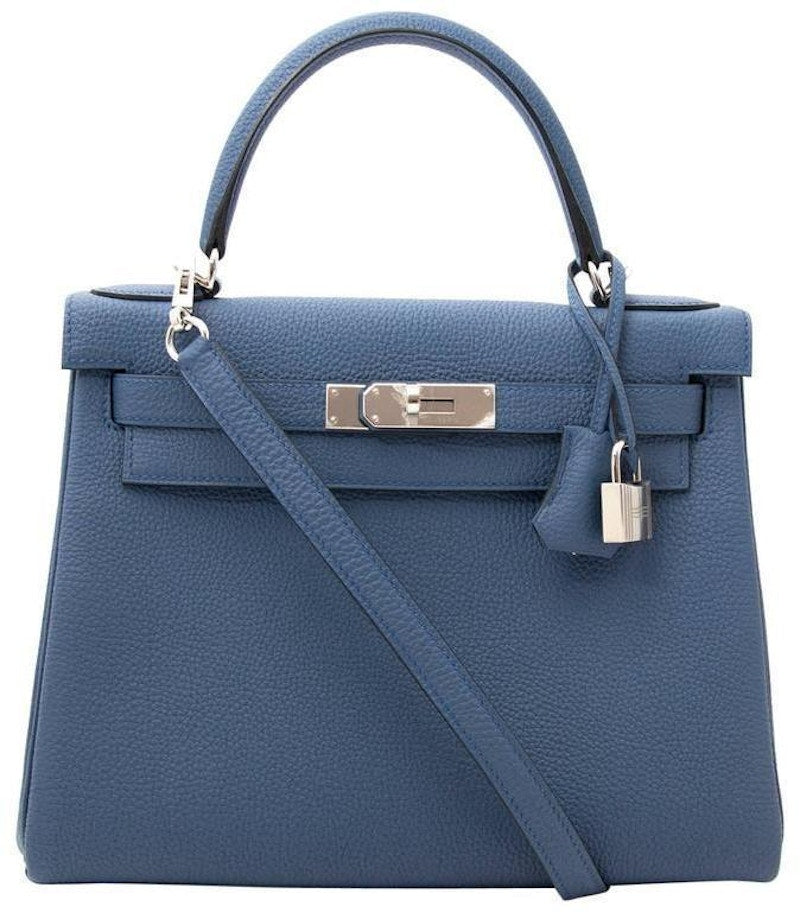 Hermes Kelly Retourne Togo 28 Bleu Agate