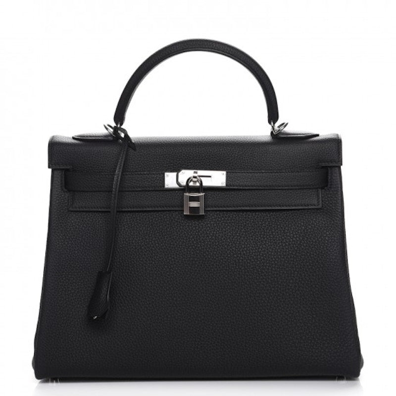 Hermes Kelly Retourne Togo Palladium 32 Noir
