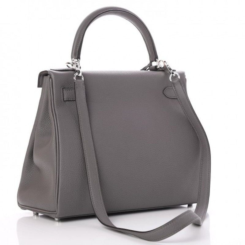Hermes Kelly Retourne Togo Palladium 28 Etain
