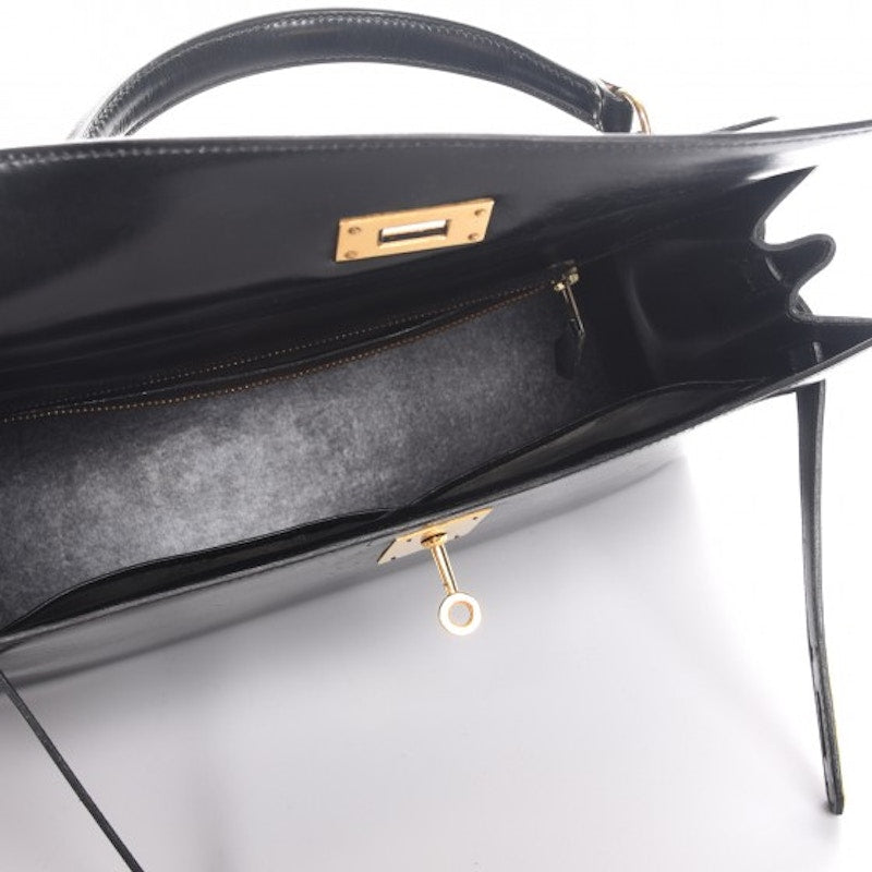 Hermes Kelly Sellier Box Calf 32 Noir