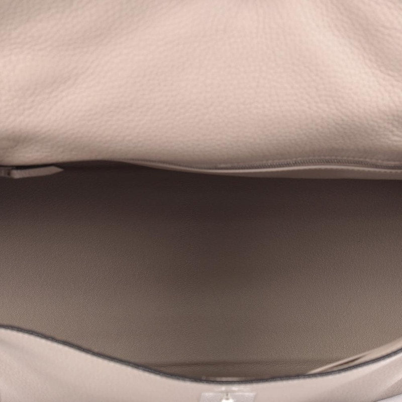 Hermes Kelly Taurillon Clemence 35 Gris Tourterelle