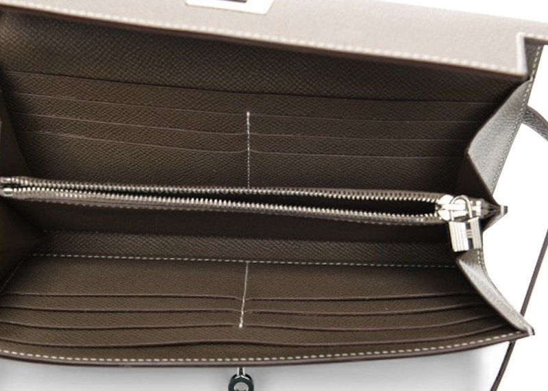 Hermes Kelly Classic Wallet Epsom Etoupe