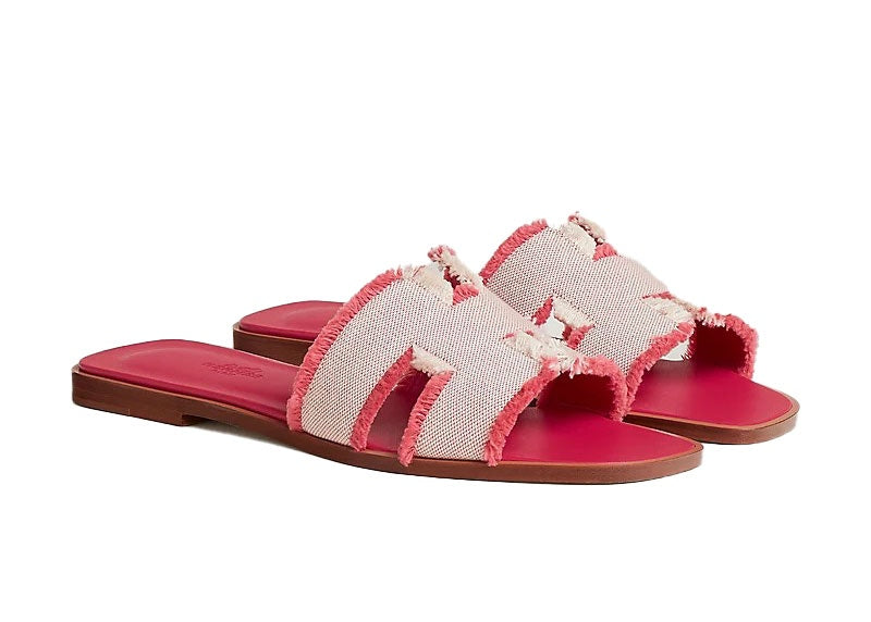 Hermes Oran Sandal Frambroise Canvas