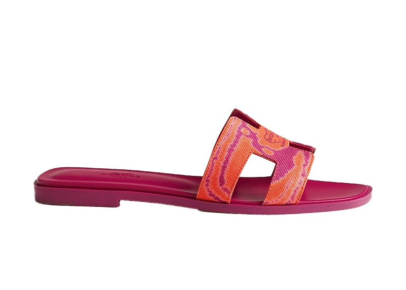 Hermes Oran Sandal Orange SynthŽtique Cotton Canvas