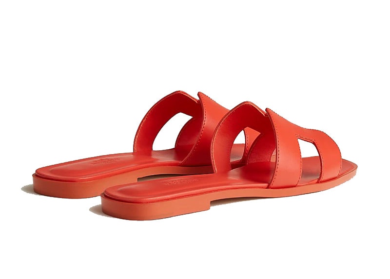 Hermes Oran Sandal Rouge Jaipur Calfskin