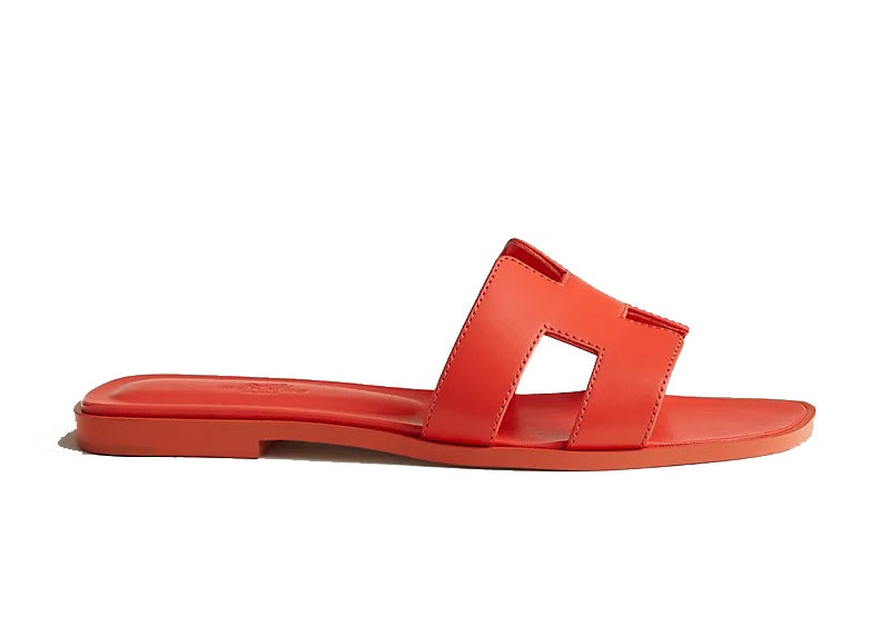 Hermes Oran Sandal Rouge Jaipur Calfskin