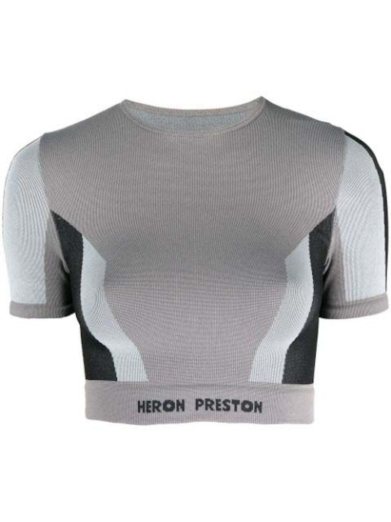 Heron Preston 3D Ribbing SS Top Grey/Black