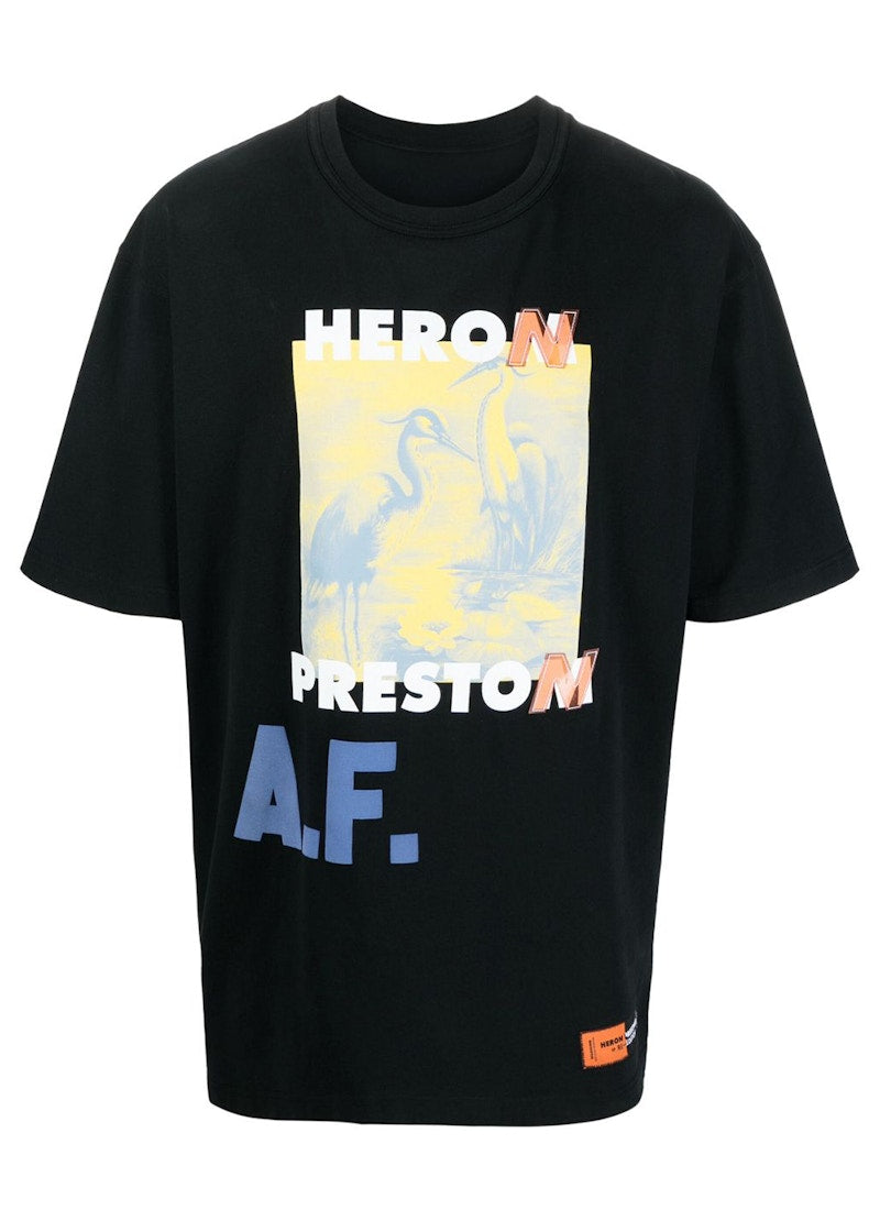 Heron Preston A.F. Authorised Oversized T-Shirt Black/Lemon Yellow