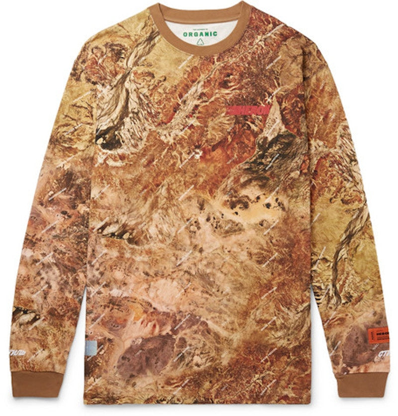 Heron Preston Australian Outback Print L/S T-shirt Orange/Multicolor