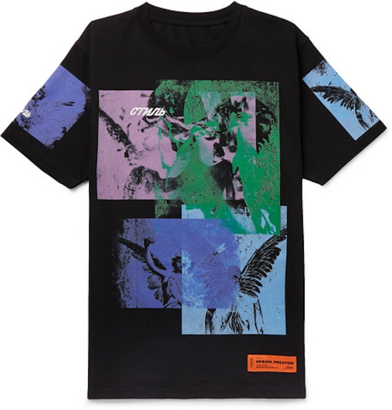 Heron Preston CTNMB Embroidered Angel Statue T-shirt Black/Multicolor
