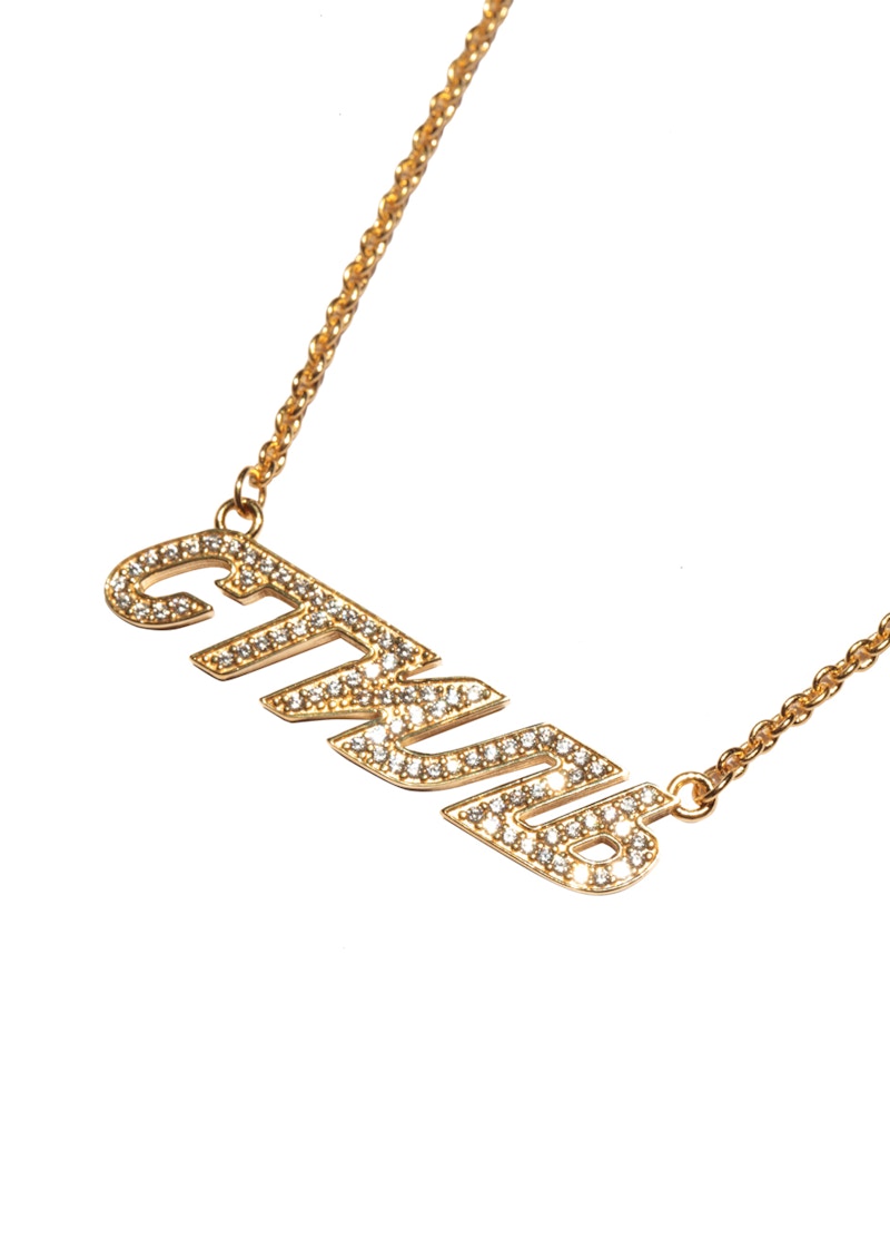 Heron Preston CTNMB Faux Diamond Logo Necklace (SS19) Gold
