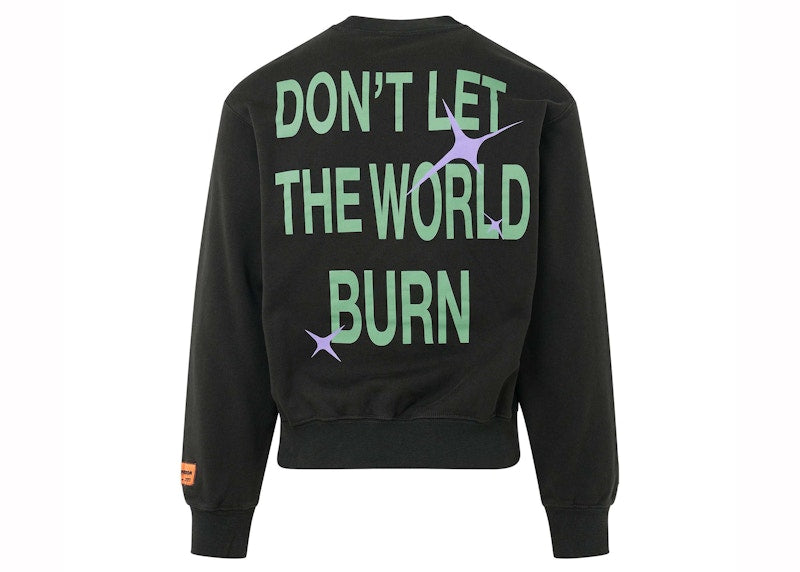 Heron Preston Globe Burn Crewneck Sweatshirt Black