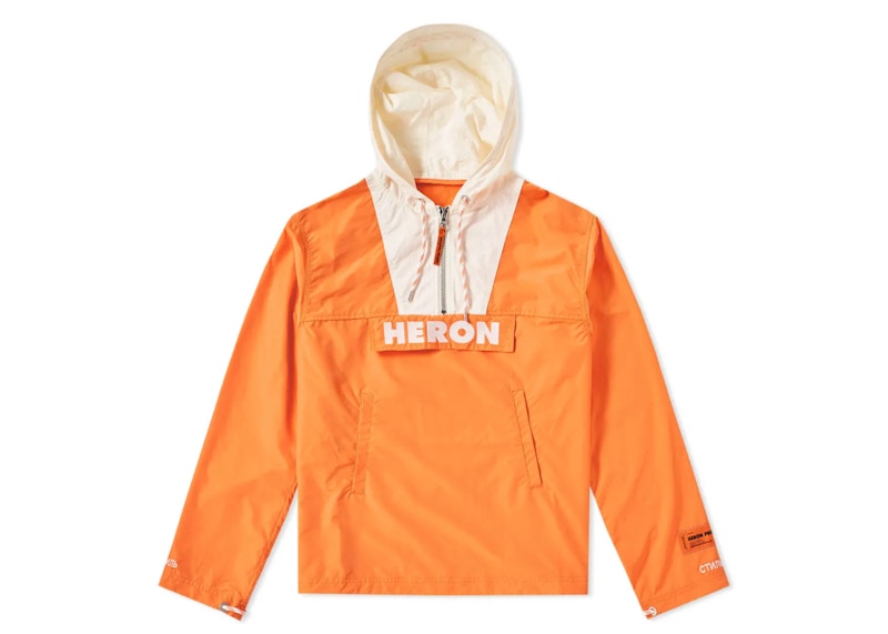 Heron Preston Heron Half Zip Windbreaker Parka Orange