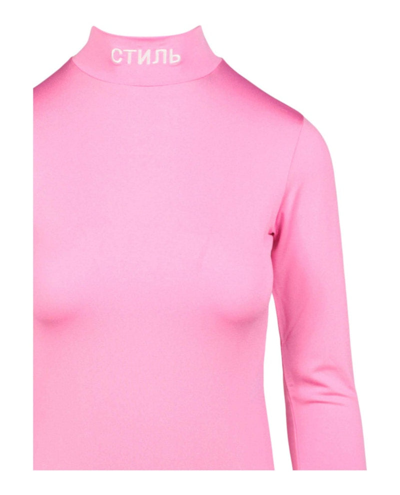 Heron Preston Long Sleeve Stretch Bodysuit Pink