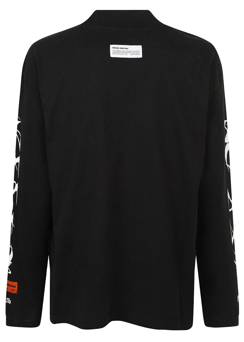 Heron Preston Mockneck Logo Detail L/S T-Shirt Black