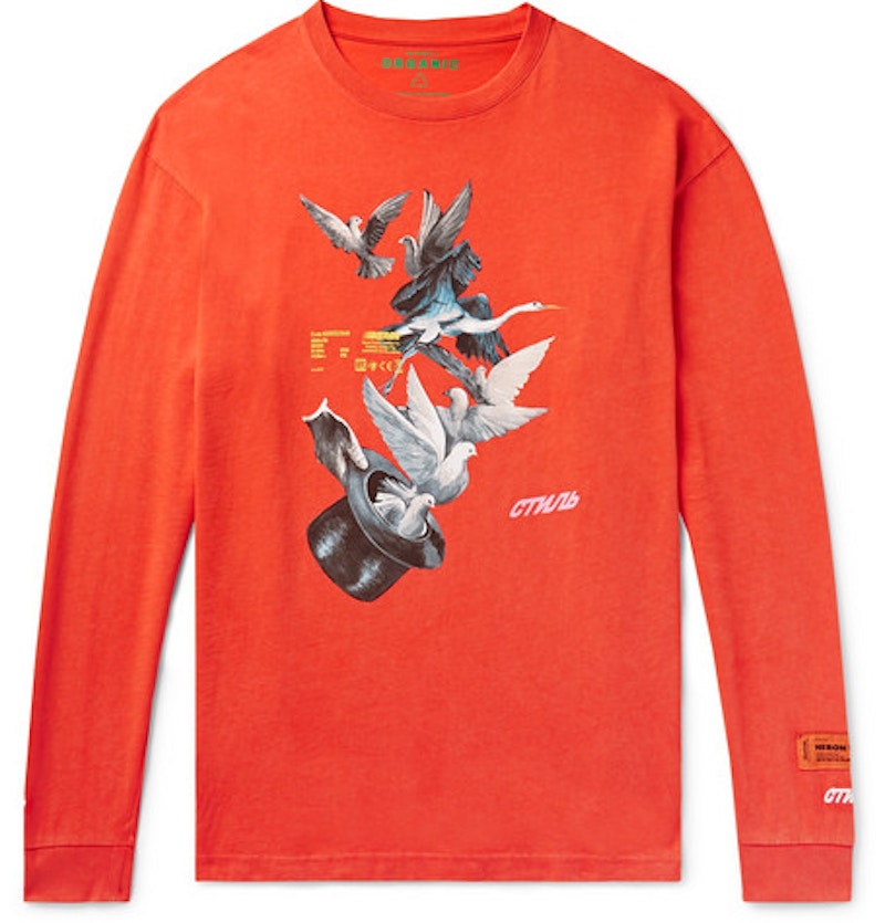 Heron Preston Oversized Magician CTNMB Embroidered L/S T-shirt Red/Multicolor