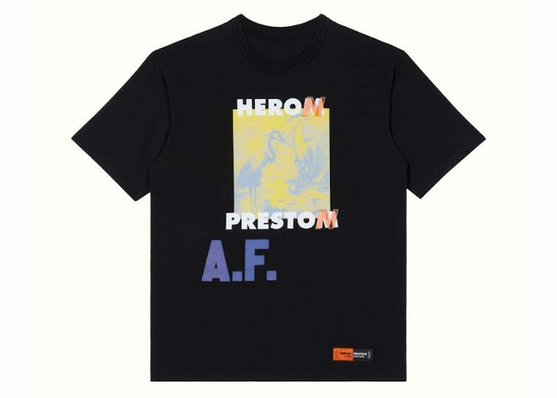 Heron Preston SS OS A.F. Authorized T-Shirt Black/Lemon Yellow