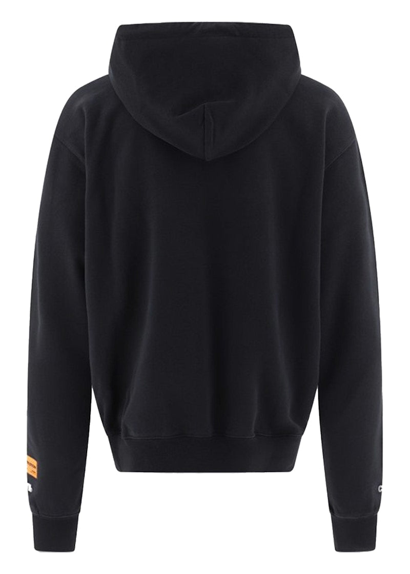 Heron Preston Style Graphic Hoodie Black