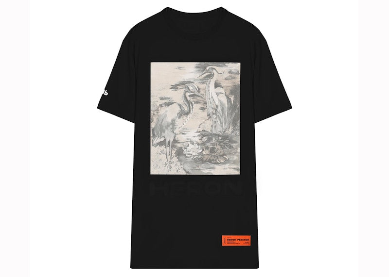 Heron Preston White Bird Printed T-shirt Black